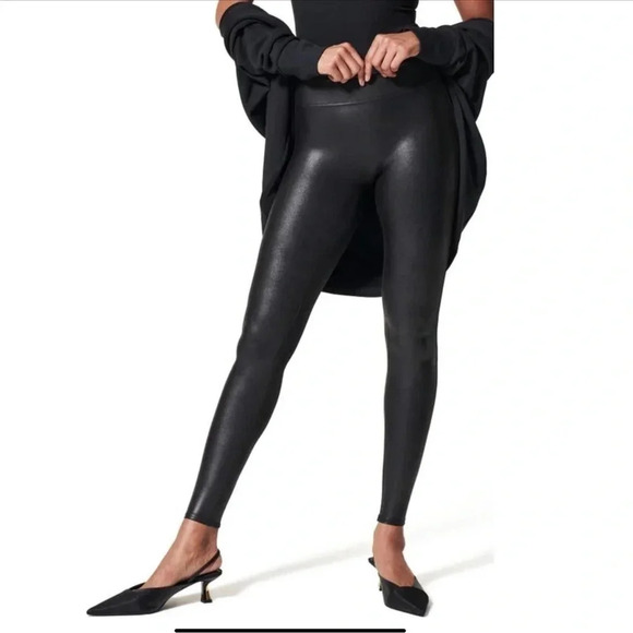 SPANX Faux Leather Leggings NWT, Size XL Petite - Picture 2 of 5